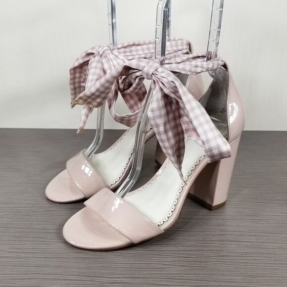 Nordstrom 1901 Block Heel Sandals with Ankle Wrap, Pink, Womens Sizes 8.5 M - Picture 3 of 11
